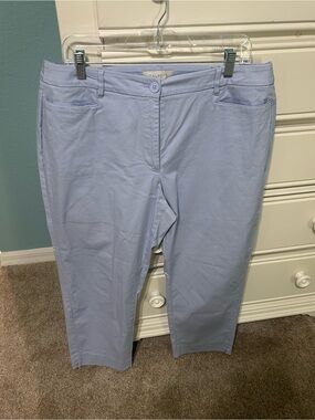 Talbots Light Periwinkle Straight Leg Pants “The Perfect Crop “ fit 16w